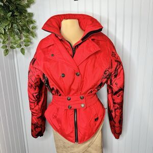 NILS Red Ski Jacket with Black Accents